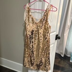 Women’s gold sequin dress from red dress boutique new with tags size medium